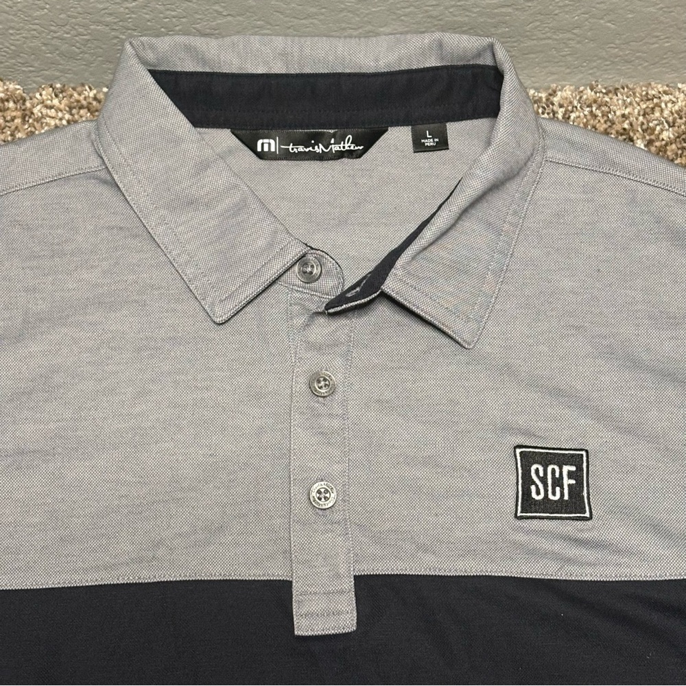 Travis Mathew Gray and Navy Polo Shirt - Picture 4 of 11